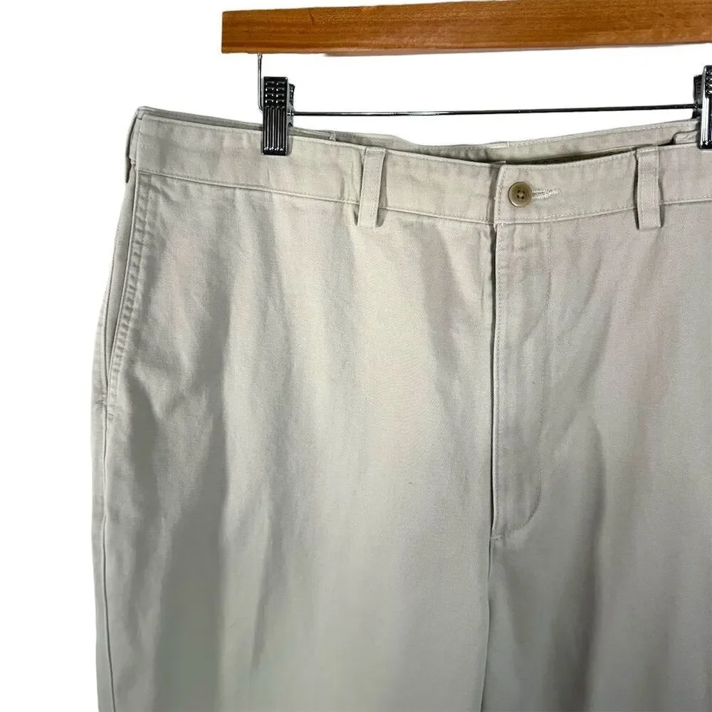 Cabela's Men's Khaki Chino Pants Size‎ 40W x 30L Flat Front Beige Cotton